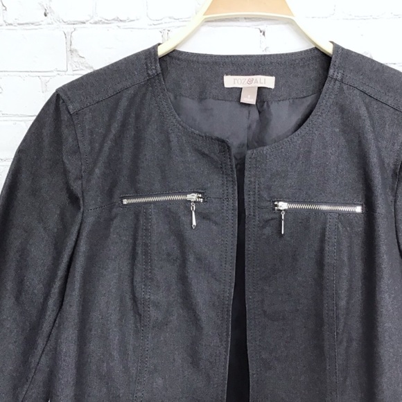 ROZ & ALI | MOTO DARK DENIM BLAZER / JEAN JACKET - Picture 2 of 8